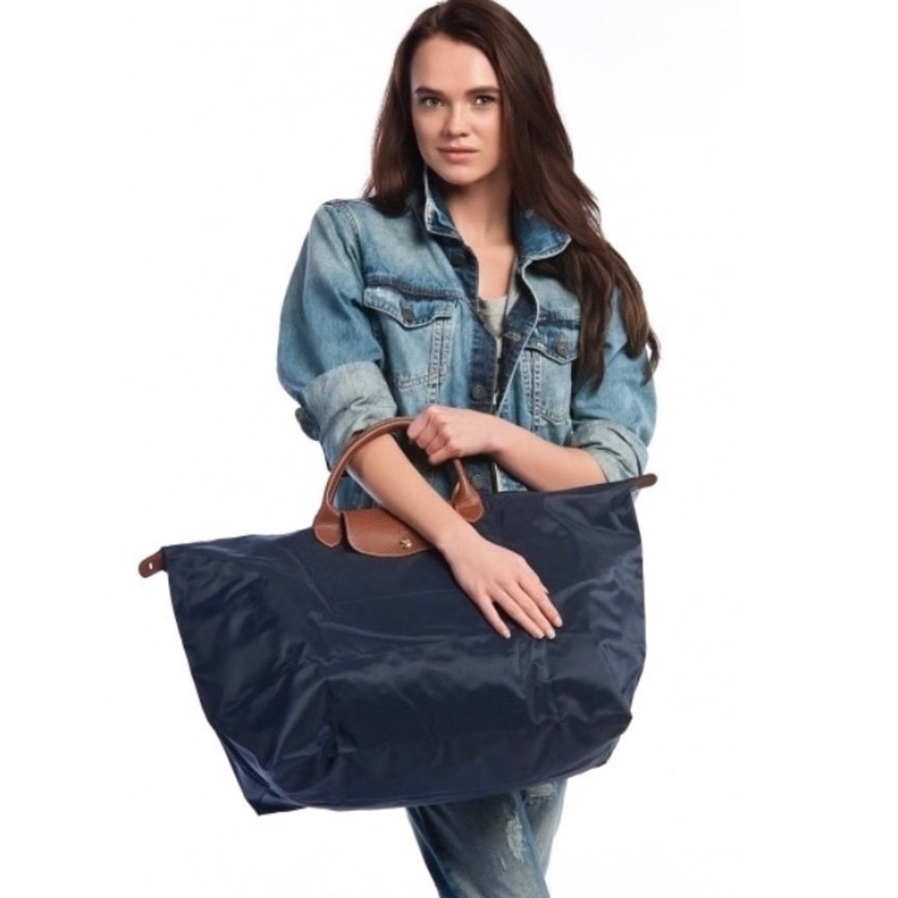 Lonchamp Large LePliage foldable shoulder tote bag